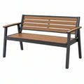 Panca da giardino 120 x 60 x 85 cm in legno e metallo marrone e nero con braccioli