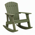 Sedia a dondolo da giardino 100 x 76 x 103 cm in legno verde con braccioli