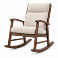 Sedia a dondolo 68 x 86 x 104 cm in legno noce e tessuto beige - stile moderno