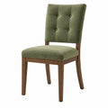 Sedia da pranzo 48 x 60 x 95 cm in tessuto verde con struttura in legno stile classico
