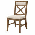 Sedia da pranzo 48 x 55 x 100 cm in legno marrone con seduta imbottita beige stile classico