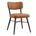 Sedia da pranzo 48 x 54 x 80 cm in rivestimento sintetico marrone con struttura nera stile industriale