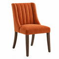 Sedia da pranzo 58 x 62 x 92 cm in tessuto effetto velluto arancione - schienale scanalato