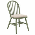 Sedia da pranzo 48 x 54 x 91 cm in legno verde oliva con seduta imbottita in tessuto stile classico